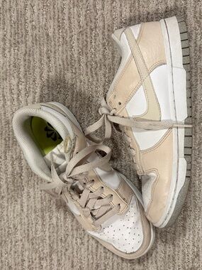 Nike Dunks, US 7 Women’s Neutral Beige & White
